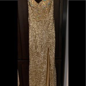 Sean Couture Gold sequence dress